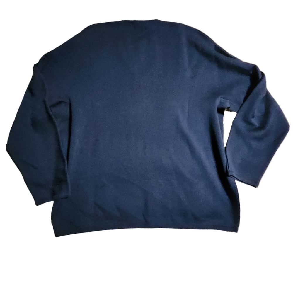 St. Croix Shop Men's Blue 100% Pure Wool Vneck Made in USA Sweatshirt XL E13 - Picture 2 of 7